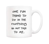 Funny Novelty Coffee Mug One Fun Thing to Do in The Morning is Not Talk to Me. Retirement Cup for Coworker Men Women Cup Tea Office Mug. 11 Oz