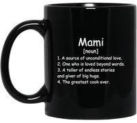 Funny Novelty Coffee Mugs Cups 11Oz, Mami Noun Mug (Black) - Mami Definition Design, Gifts for Mami Birthday Mothers Day Christmas, for Women Adults Daily Use