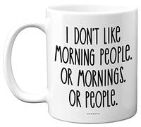 Funny Novelty Gifts - Morning People - 11oz Ceramic Dishwasher Safe Premium Mugs, Silly Secret Santa Presents, Christmas Mugs for Adults, Birthday Gift
