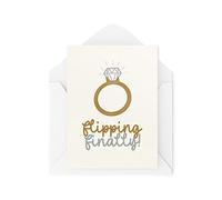 Funny Novelty Greeting Cards | Flipping Finally | Engagement Fiance Wedding Bridesmaid Best Friend Banter Funny Joke | CBH1267