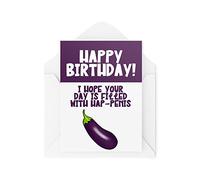 Funny Novelty Greeting Cards | I Hope Your Day Is Filled With Happiness | Birthday Girlfriend Girl Best Friend Banter Funny Joke | CBH1265