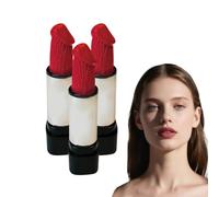 Funny Novelty Lipstick for Women - Naughty Valentine’s Day Lipstick - Hilarious White Elephant & Secret Santa Present for Adults, Bachelorette Party Favor with Bright Red Color, 4 g (3 Boxes)