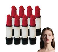 Funny Novelty Lipstick for Women - Naughty Valentine’s Day Lipstick - Hilarious White Elephant & Secret Santa Present for Adults, Bachelorette Party Favor with Bright Red Color, 4 g (8 Boxes)