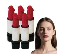 Funny Novelty Lipstick for Women - Naughty Valentine’s Day Lipstick - Hilarious White Elephant & Secret Santa Present for Adults, Bachelorette Party Favor with Bright Red Color, 4 g (5 Boxes)
