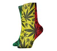 Funny Novelty Mens Womens Crew Sock 30cm Cannabis Leaf On Grunge Rastafarian 3d Print Athletic Sport Tube Socks Stockings For Running Fitness Daily Use