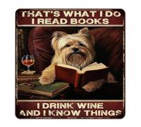 Funny Novelty Metal Signs That's What I Do I Read Books I Drink Wine Man Cave Decor Aluminum Tin Signs for Dining Room Living Room Restaurants Teachers Art Poster Gift for Fence 12x12