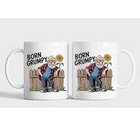 Funny Novelty Mug Grumpy Old Man Themed Hilarious Quote Various Designs Boxed Ready for Gifting Graduation Birthday Christmas Father's Day Secret Santa (Born Grumpy)