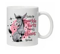 Funny Novelty Mug Hilarious Quote Giddy Up Sparkle Farts There's Chaos to Spread Reusable Coffee Cup Boxed Ready for Gifting Birthday Christhas Father's Day Mother's Day
