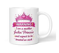 Funny Novelty Mug - Warning I'm A MF'ing Princess And Expect To Be Treated As Such Rude - 11oz Ceramic Coffee or Tea Cup for Christmas, Birthday, Secret Santa, Mother’s Day or Father’s Day Gift