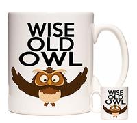 FUNNY NOVELTY MUG. WISE OLD OWL GIFT MUG. Make them laugh at work. Ceramic Gift Mug. Microwave and Dishwasher Proof. Workplace mug, Gift for work mates and colleagues. Funny mug. Can be personalised