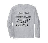 Funny Novelty Salem Mass Halloween Vintage Flying Witch Long Sleeve T-Shirt