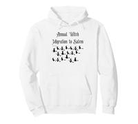 Funny Novelty Salem Mass Halloween Vintage Flying Witch Pullover Hoodie