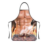Funny Novelty Sexy Apron, Novelty Aprons with 3D Muscle Man & Bikini Woman Funny KitchenAprons Waterproof Bbq Aprons Personalised Apron s for Men Women Funny
