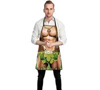 Funny Novelty Sexy Apron, Novelty Aprons with 3D Muscle Man & Bikini Woman Funny KitchenAprons Waterproof Bbq Aprons Personalised Apron Gifts for Men Women FunnyGift