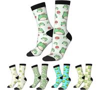 Funny Novelty Socks For Animal Lover, Cute Frog Printed Casual Crew Sock Gifts For Men Women,Frog