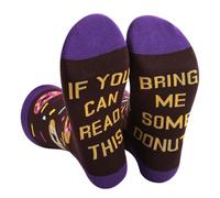 Funny Novelty Socks for Men Women, IF You CAN Read This Socks Unisex Cotton Calf with Grippers Non-Slip Birthday Present Christmas Birthday Gifts Without Gift Box Warm Mid Calf Sock Purple