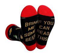 Funny Novelty Socks for Men Women, IF You CAN Read This Socks Unisex Cotton Calf with Grippers Non-Slip Birthday Present Christmas Birthday Gifts Without Gift Box Warm Mid Calf Sock Gold