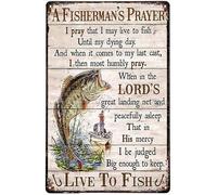 Funny Novelty Tin Sign Fishing A Fisherman'S Prayer Live To Fish Vintage Metal Sign For Home Decor Cub Men Pub Cave Bar Cafe 20x30cm