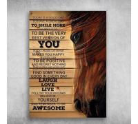 Funny Novelty Tin Sign Horse Poster Today Is A Good Day To Have A Great Day To Smile More Worry Less To Be The Very Best Version Of You Vintage Wall Decoration Metal Sign 8x12 inch