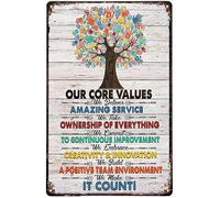 Funny Novelty Tin Sign Massage Therapist Our Core Values Amazing Service Metal Tin Sign Art Holiday Decoration Outdoor Indoor Sign Wall Decoration Room Decor 14x20cm
