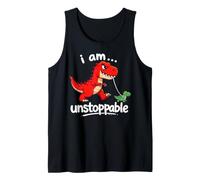 Funny Now I Am Unstoppable Dinosaur T-Rex Tank Top