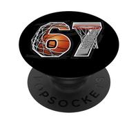 Funny Number 6 7 Meme Youth Culture Slang Basketball PopSockets Adhesive PopGrip