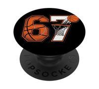 Funny Number 6 7 Meme Youth Culture Slang Basketball PopSockets Adhesive PopGrip