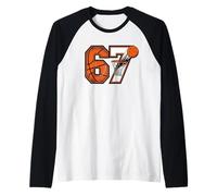 Funny Number 6 7 Meme Youth Culture Slang Basketball Raglan Baseball Tee