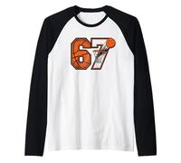 Funny Number 6 7 Meme Youth Culture Slang Basketball Raglan Baseball Tee