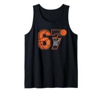 Funny Number 6 7 Meme Youth Culture Slang Basketball Tank Top