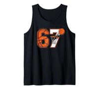 Funny Number 6 7 Meme Youth Culture Slang Basketball Tank Top