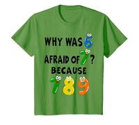 Funny Number Day Why was 6 Afraid of 7 Math Day Costume Kids T-Shirt, Youth, Grass Green, Small