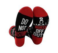 Funny Nurse Accessories for Work NHS Nursing Gifts for Nurses Travel Flight Socks for Women Men Do Not Disturb Nurse Off Duty Print Novelty Cotton Work Socks for Medical Staff Thank You Gift Ideas
