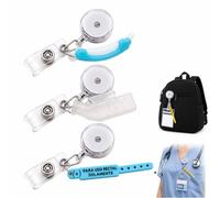 Funny Nurse Badge Charm, Mini Fall Risk Band Medical-Themed Accessory with Retractable Clip, Hilarious Mini Medical Trinket, Playful Gift for Nursing Staff & Healthcare Workers
