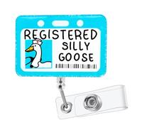 Funny Nurse Badge Reel Cute Registered Silly Goose Badge Reel Nursing Retractable, Id Card Holder with Clip for Nicu Rn Er LPN CNA Doctor Nurse Gifts, Accessories