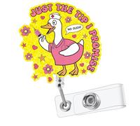 Funny Nurse Badge Reel, Cute Silly Goose Badge Reel Nursing Retractable Just the Tip I Promise Id Card Holder with Clip for CNA Doctor Medical Worker Healthcare Nurse Gifts
