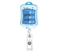 Funny Nurse Badge Reel Retractable, Fun Nurse Gifts, Cute Nursing Badge Holder, When I Drip You Drip We Drip Healthcare Medical RN CNA PCT LPN Nursing Student Badge Clip ID Card Accessorie
