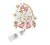 Funny Nurse Badge Reel Retractable - Silly Goose On The Loose,Cute Badge Holder, Durable ABS and Metal Clip, 23-Inch Cord for Nursing Students and Medical Staff