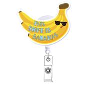 Funny Nurse Badge Reel Retractable, This Shift is Bananas Fun Nurse Gifts, Cute Nursing Badge Holder, Healthcare Medical RN CNA PCT LPN Nursing Student Badge Clip