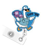 Funny Nurse Badge Reel, Silly Goose Nurses ID Holder Retractable Badges Reels Nursing Accessories Clip for ER RN LPN CNA Nurse Doctor Nursing Student and Medical Workers
