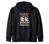 Funny Nurse Besties Because Going Crazy Alone Is Not Fun Zip Hoodie