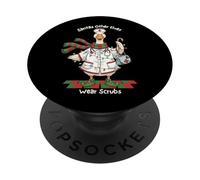 Funny Nurse Christmas Goose Santa's Other Elves Design PopSockets Adhesive PopGrip