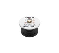 Funny Nurse Fueled By Coffee Chaos And Night Shift PopSockets Adhesive PopGrip