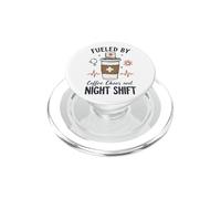 Funny Nurse Fueled By Coffee Chaos And Night Shift PopSockets PopGrip for MagSafe