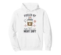 Funny Nurse Fueled By Coffee Chaos And Night Shift Pullover Hoodie
