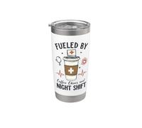 Funny Nurse Fueled By Coffee Chaos and Night Shift Stainless Steel Insulated Tumbler
