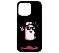 Funny Nurse Pill Rock Hand Sign Character Graphic Medical Case for iPhone 15 Pro Max