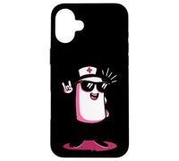 Funny Nurse Pill Rock Hand Sign Character Graphic Medical Case for iPhone 16 Plus