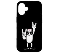 Funny Nurse Pill Rock Hand Signs Character Graphic Medical Case for iPhone 16