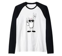 Funny Nurse Pill Rock Hand Signs Character Graphic Medical Raglan Baseball Tee